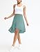 Origiwish Women's High Waist Flowy Midi Skirts Asymmetric Ruffle Hem High Low Skorts with Built-in Shorts Light Blue Green