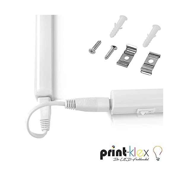 Print-Klex LED Unterbauleuchte 120cm 1400 LM Lichtleiste 14W 4000K-Neutralweiß 230V Küchen Schrank Leuchte – Bild 7