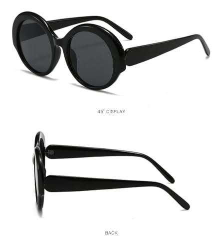 Lunettes de soleil circulaires rétro monture PC solide style mixte