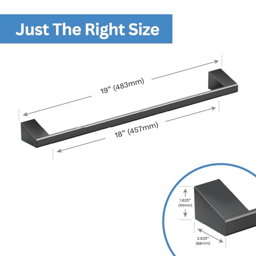Image of Gatco 5651MX A-Line Towel Bar, 18 Inch, Matte Black