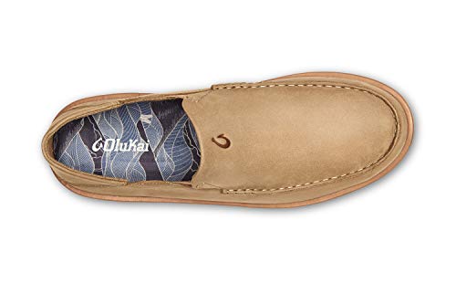 OLUKAI Kalia Men's Leather Slip-On, Full-Grain Waxed Nubuck Leather Shoes, Lightweight & Comfortable2