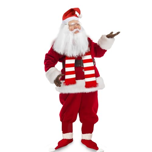 Conjunto de disfraz de Papá Noel con bufanda de cara completa para ocultación total 5