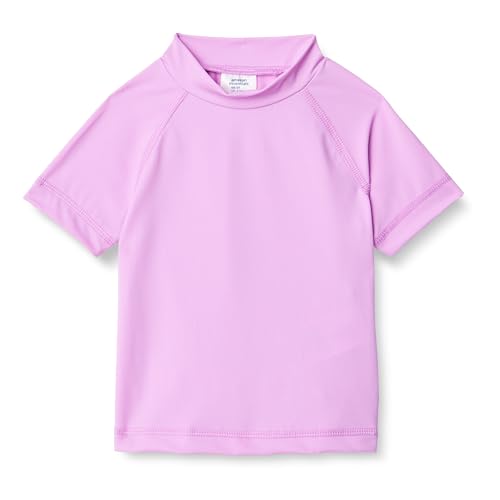 Image of Amazon Essentials Girls and Toddlers' Short Sleeve Slim Fit High-Neck Rashguard T-Shirt