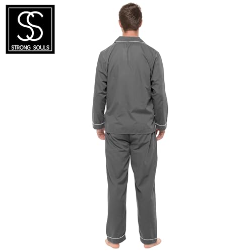 Strong Souls Mens Pyjamas Traditional 2 Piece Pjs