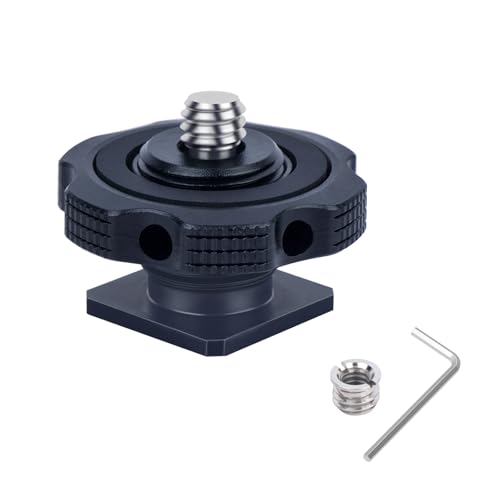 Mechrig Cold Shoe Adapter with Dual 1/4 & 3/8 Screw Mount – Aluminum Alloy Camera Mount for Tripod, Microphone, LED Light, DSLR – Anti-Scratch Quick Release (62049)