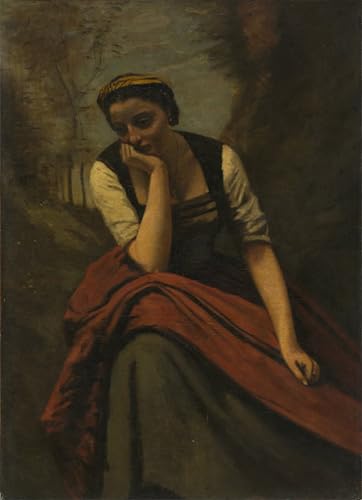 Posters et art pour décoration chambre tableau Corot femme méditant