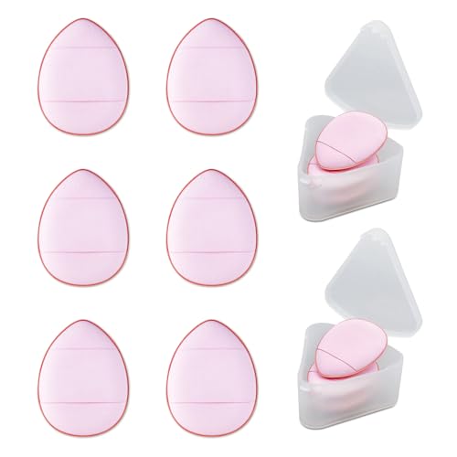 6Pcs Mini Makeup Puff, Wet & Dry Drop-Shape Face Powder Puff with...