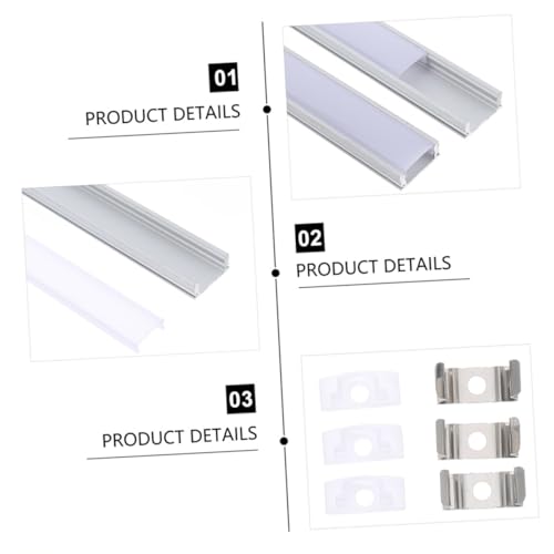 Kit profilés aluminium LED U ruban LED diffuseur laiteux 8 ensembles