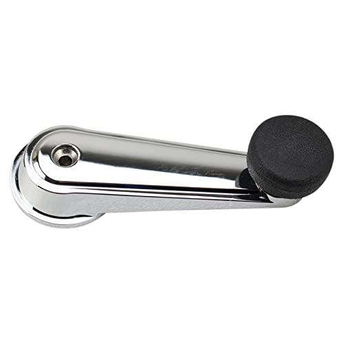 Image of TRQ Window Crank Handle Set Chrome & Black Compatible with 1995-2003 Mack CH 2008-2009 CHU 2001-2007 CV 2006-2007 CXP CXU GU7 GU8