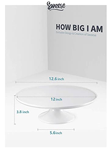 Sweese 709.101 12-Inch Porcelain Cake Stand, Round Dessert Stand, White Cupcake Stand For Parties #TOP1