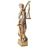 Finition dorée classique : le riche revêtement doré antique de cette statue de Lady Justice offre un look professionnel et luxueux, complétant parfaitement la décoration de n'importe quel bureau ou étude.
