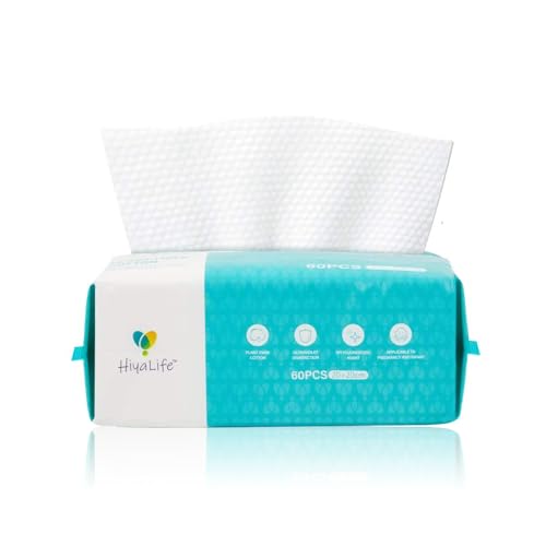 Disposable Dry Wipes for Adults Personal Care Large Softer & Thicker Wet and Dry Use Makeup Remover Wipes Multipack Biodegradable Chemical-Free Sensitive Skin Travel Wipes (Pack of 1-60 Pieces)