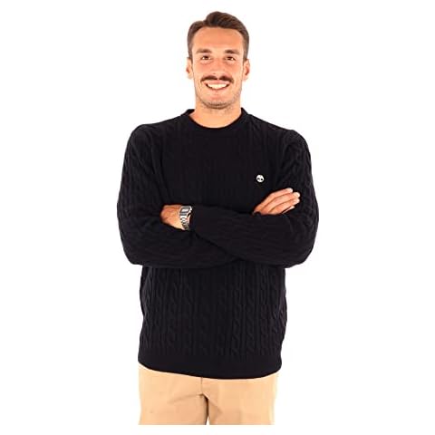 Timberland Men's Dark Sapphire Cable Sweater Cover