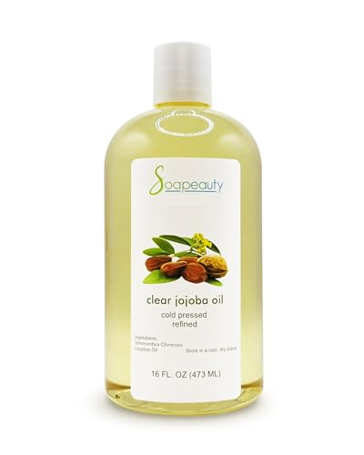 Soapeauty Clear Jojoba Oil | 100% Pure & Natural | Refined, Cold Pressed, Hexane Free | Moisturizing Oil for Skin, Face, Hair & Nails | 16 fl oz