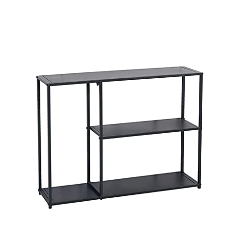 Console Sofa Table Console Sofa Table Console Table, Narrow Console Table Living Room Side End Table, Metal Display Long Table Console Tables Multi-layer Storage Rack wit,Black-100*25*75CM