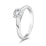 EDELIND 750 Anello Fidanzamento Donna Ø 54mm Solitario Diamante Naturale 0.7 ct Taglio Brillante Anello Donna Oro bianco 18 k (750) Сon Scatola Regalo