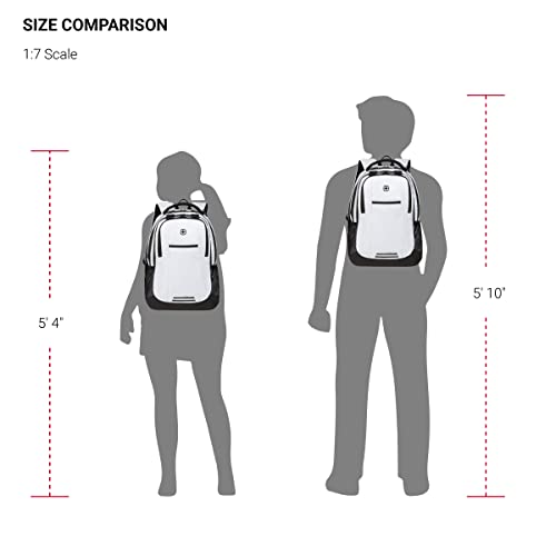 Image of SWISSGEAR Cecil 18-Inch Laptop Backpack Fits 16-Inch Laptop, Travel Daypack with Organizer Pockets, Water Bottle Holders & Padded Straps - White