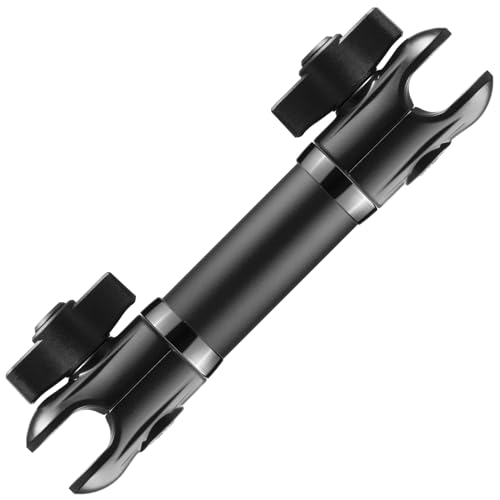 Tackform 6" Long 20mm Ball and Socket Arm DuraLock 20 Series Aluminum Tube Arm | Dual 20mm Sockets and Optional Anti-Theft Knobs | Black