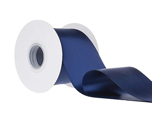 Ribbonitlux 100mm Wide Double Sided Satin Ribbon 22 Meters (370-Navy), Set for Grand Opening Ceremonies, Ribbon Cutting, Chair Sashes, Wedding and Craft