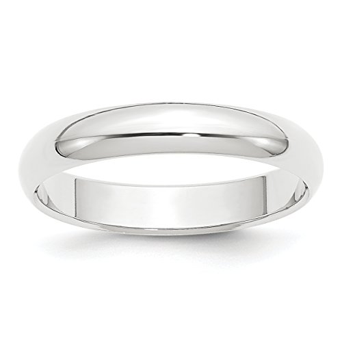Solid Platinum 4 mm Comfort Fit Rounded Wedding Band Ring