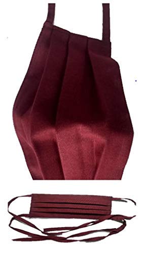 DARIO Double Layer Pure Cotton face mask (Qty 2) tie lace Washable Reusable, OT Linen, Autoclave Maroon-picture-32