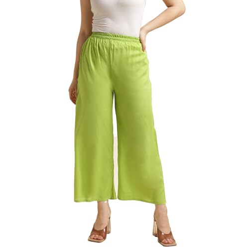 Image of Fabclub Women's Heavy Rayon Solid Plain Palazzo