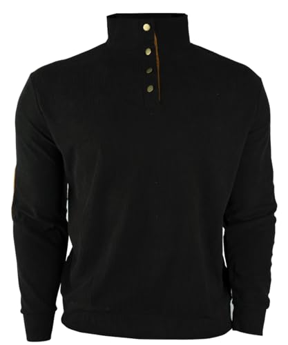 HARGLESMAN Mens Stand Up Collar Corduroy Heavy Sweatshirt Fashion Casual Warm Pullover Fleece Sweater3