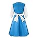 AMNPOLEN Kids Belle Halloween Costume Maid Blue Dress Outfit Girls Beauty Princess Village Cosplay Ball Gown Dress up Props (Kids, 130 (7-8 years))