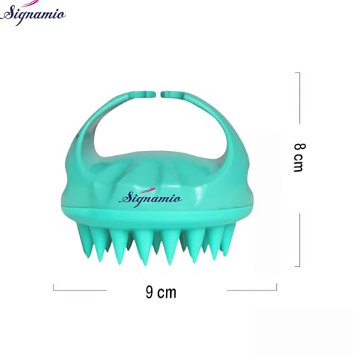 Image of SIGNAMIO Shampoo Brush Silicon Scalp Massager Hair Brush Wet Dry Comb Head Scrubber 100% Comfortable for Hair Improve Blood Circulation for Men,Women Pets - Green - Pack 1