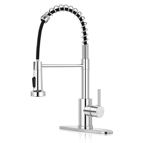 Kitchen Faucet with Pull Down Sprayer, Stainless Steel/Chrome
