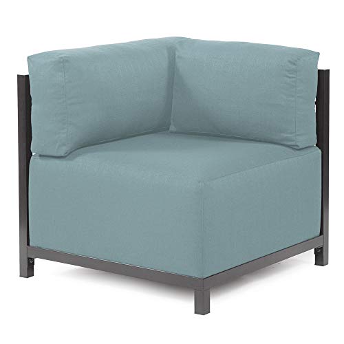 Image of Howard Elliott Collection Axis 4-Piece Modular Sectional Sofa with Cover, Convertible Cushioned Sofa with Wide Chaise for Indoor or Outdoor Living Room or Office, Titanium Frame, Sterling Breeze