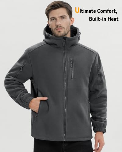 Image of Wulcea Graphene Heated Fleece Jacket for Men 12V Fast Charge 18400mAh Large Capacity