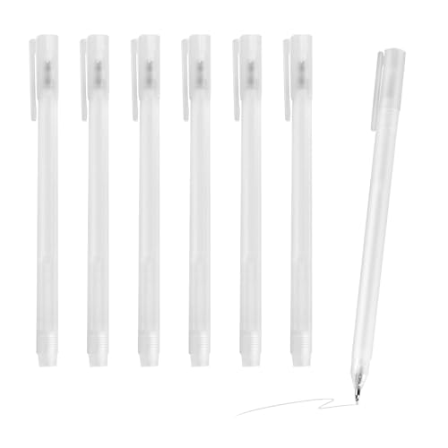 Glue Pens 6Pcs White Quick Dry Glue Pens for Crafting - Precision Liquid Fine Tip Adhesive Pen Set for Scrapbook Card Making Paper Crafts Notebook & Fabric DIY Projects