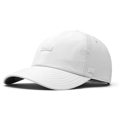melin Legend Hydro, White, Men's Performance Dad Hat, Water-Resistant Fitted Baseball Caps for Men & Women, Golf, Running, or Workout Hat, Medium-Large Cover