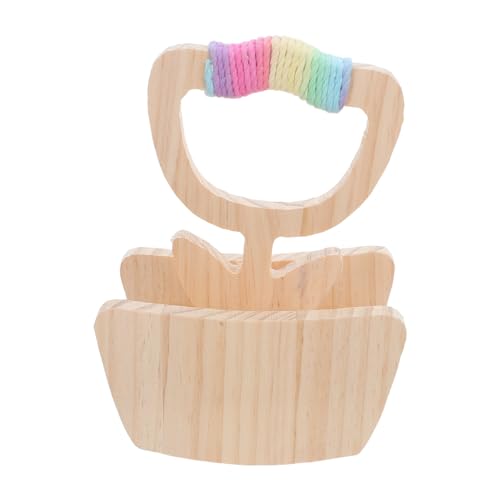 JEWEDECO Soporte Forma para Pájaros de Percha de Madera Columpio Natural en de, Juego Interactivo Accesorio de Enriquecimiento para Periquitos y Agapornis para Jaulas
