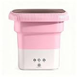 Portable Foldable Mini Washing Machine 11L – Travel & Dorm Washer for Baby Clothes, Underwear & Delicates – Compact, Quiet & Eco-Friendly – Pink