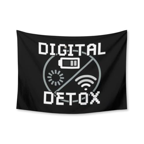 HEAPPER Funny Digital Detox Tapestry for Bedroom Wall Hanging Decor for Dorm Living Room College, 30" X 40" Indoor Outdoor