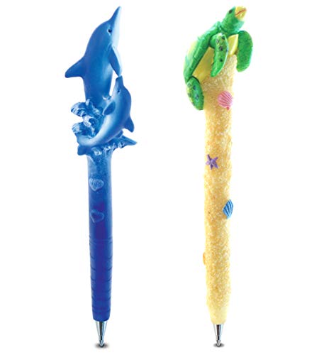 Planet Pens Bundle of Dolphin & Sea Turtle Novelty Pens - Unique Kids & Adults Office Supplies Ballpoint Pens Colorful Sea Life Writing Pens Instrument For Cool School & Office Nautical Decor - 2 Pack Planet Pens Bundle of Dolphin & Sea Turtle Novelty Pens - Unique Kids & Adults Office Supplies Ballpoint Pens Colorful Sea Life Writing Pens Instrument For Cool School & Office Nautical Decor - 2 Pack