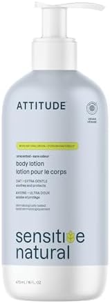 ATTITUDE Face & Body Lotion for Sensitive Skin, Unscented, 16 Fl Oz