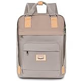 [lovvento] マカロン色 リュック レディース 15.6インチ 16インチ PC収納 可愛い バックパック パソコンバッグ A4対応 大容量 軽量 撥水加工 3way 通学 通勤 旅行 12ポケット 16L (ライトグレー)