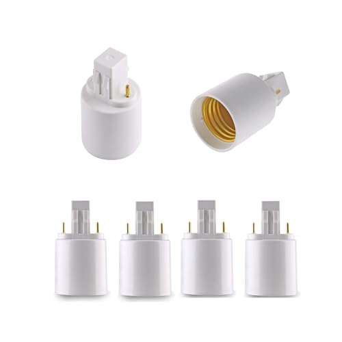 YiiSeeJo 4 Pcs E-Simpo Gx23 to E26-E27 Socket Adapter, 2 Pin Bulb Base Converter LED Accessories, Light Bulb Sockets