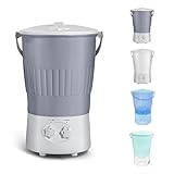 【JPFelineHouse】 小型洗濯機 バケツ型 ミニ洗濯機 靴 上履き 予洗い 事前洗い 泥落とし 子供 赤ちゃん用 ペット用 コンパクト ポータブル(フレンチグレー)