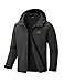 BGOWATU Men's Hooded Softshell Jacket Lightweight Fleece Lined Windbreaker Water Resistant Insulated Jacket with 5 Pockets Dark Gray M
