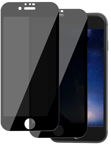 ICESPRING für Panzerglas für iPhone 6/6s/7/8/SE Blickschutz, 2 Stück Anti-Spy Panzerfolie für Apple iPhone SE Folie, 9H Festigkeit Sichtschutzfolie für iPhone 8 Panzer Schutz Glas