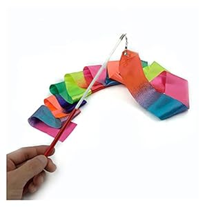 2m 4m Gymnastiek Gekleurde Linten Ritmische Gymnastiek Apparatuur Dans Lint Ballet Streamer Twirling Rod (Color : Black…