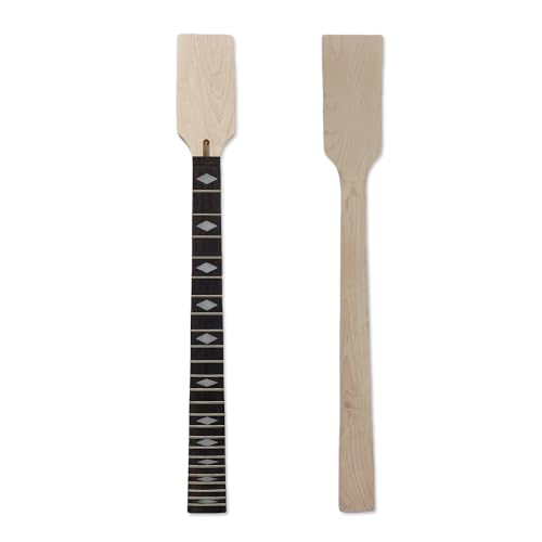 Conboxus - Cuello de guitarra eléctrica de 24 trastes, cabeza de paleta de repuesto de arce de 25.5...