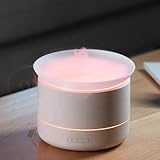 ViSSKO 加湿器 卓上 アロマディフューザー 小型 海霧 200ml LEDライト7色 超音波 卓上加湿器 卓上噴水 空焚き防止 自動停止機能 排水 コンパクト お手入れ簡単 フィルターなし デスク 寝室 会社 乾燥/花粉症対策-ホワイト