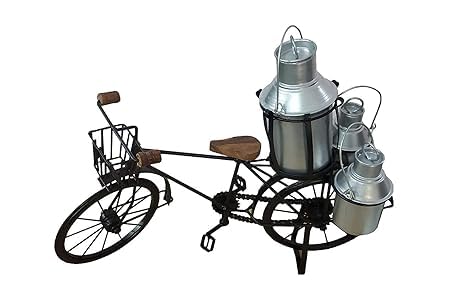 F.Z wooden handicraft Wood Wrought Iron Milkman Cycle | Showpiece for Living Room | Toy Gifts Showcase Display Home Desktop Decor | Showpiece for Living Room | Toy for Kids | Indoor Toys - Black (B0DC3WZ4XV) Amazon Price History, Amazon Price Tracker