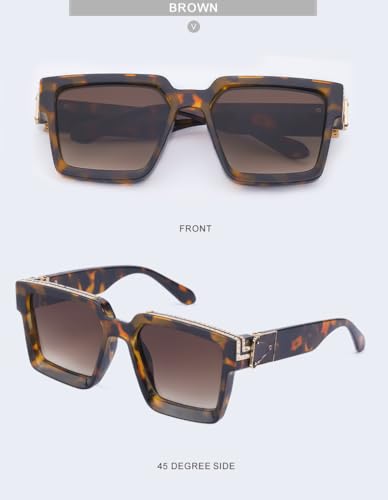 Image of Luxury Eyewear, Designer Square Sunglasses, UV 400 protection, Thick and strong Frame, for Men and Women