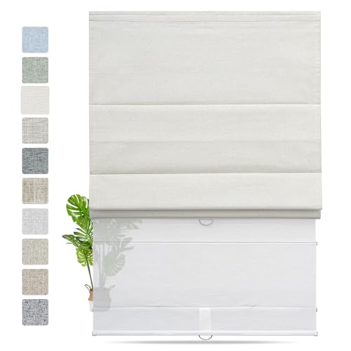 MiLin Cordless Roman Shades Day Night for Windows, 2 in